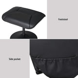 Daedalus Recliner Chair Ottoman Heated Massage - Black