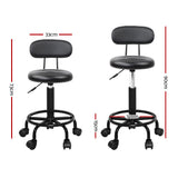 Set of 2 Salon Stool Swivel Chair Backrest