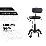 Set of 2 Salon Stool Swivel Chair Backrest