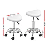 Salon Stool Saddle Swivel Chair White