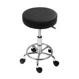Set of 2 Salon Stool Round Swivel Chair Black