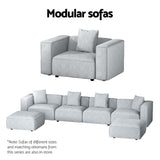 Mckenzie 3-Seater Modular Sofa Chaise Set - Grey