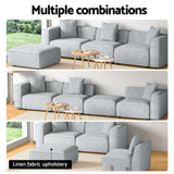 Mckenzie 4-Seater Modular Sofa Chaise Set - Grey