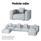 Mckenzie 4-Seater Modular Sofa Chaise Set - Grey