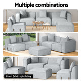 Mckenzie 5-Seater Modular Sofa Chaise Set - Grey