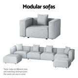 Mckenzie 5-Seater Modular Sofa Chaise Set - Grey