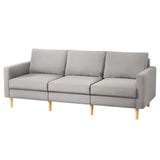 Mola 3-Seater Sofa 225cm Linen Fabric - Grey