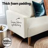 Madelyn 3-Seater 195cm Sofa Bed Faux Linen - Beige