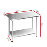 1219x610mm Commercial Stainless Steel Kitchen Bench