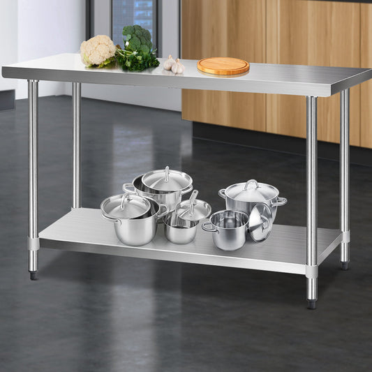 1524mmx610mm Commercial Stainless Steel Kitchen Bench