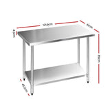 610x1219mm Commercial Stainless Steel Kitchen Bench
