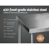 762x762mm Commercial Stainless Steel Kitchen Bench