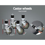 762x762mm Commercial Stainless Steel Kitchen Bench with 4pcs Castor Wheels