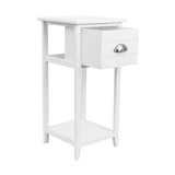 Miramichi Wooden Bedside Table Nightstand Storage Cabinet Lamp Side Shelf - White