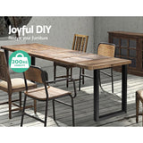 Set of 2 Coffee Dining Steel Table Legs 71x50cm Industrial Vintage Bench Metal Box