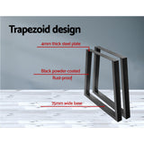 Set of 2 Coffee Dining Table Legs Industrial Vintage Bench Metal Trapezoid 71CM