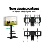 Floor TV Stand Bracket Mount Swivel Height Adjustable 32 to 70 Inch Black