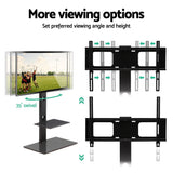 Floor TV Stand with Bracket Shelf Mount