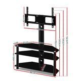 3 Tier Floor TV Stand with Bracket Shelf Mount