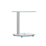 Ismarius Coffee Table Oval Tempered Glass Side End Beside Tables Cafe 45cm