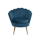 Mirabell Accent Velvet Shell Back Seat Lounge Armchair - Navy