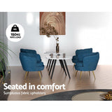 Mirabell Accent Velvet Shell Back Seat Lounge Armchair - Navy