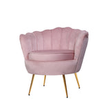 Mirabell Accent Velvet Shell Back Seat Lounge Armchair - Pink