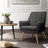 Audene Armchair Linen Fabric - Charcoal