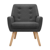 Audene Armchair Linen Fabric - Charcoal