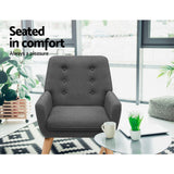 Audene Armchair Linen Fabric - Charcoal