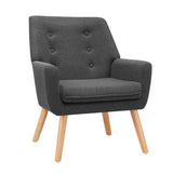 Audene Armchair Linen Fabric - Charcoal