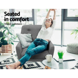 Audene Armchair Linen Fabric - Grey