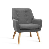 Audene Armchair Linen Fabric - Grey
