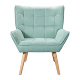 Armchair Lounge Chair Accent Chairs Linen Fabric Cushion Seat - Blue