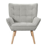 Armchair Lounge Chair Accent Chairs Linen Fabric Cushion Seat - Grey