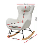 Martina Rocking Chair Armchair Pillow Bouclé - White