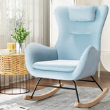 Martina Rocking Chair Armchair Pillow Velvet - Blue