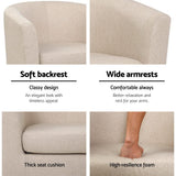 Maure Tub Fabric Lounge Armchair - Beige