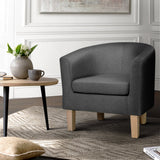 Maure Accent Tub Fabric Lounge Armchair - Grey
