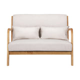 Morry Lounge Chair Accent Couch Sofa Loveseat - Beige Wood