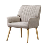 Meertha Accent Fabric Lounge Armchair - Beige