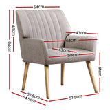 Meertha Accent Fabric Lounge Armchair - Beige