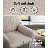 Meertha Accent Fabric Lounge Armchair - Beige