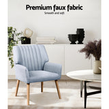 Meertha Accent Fabric Lounge Armchair - Grey