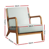 Myla Accent Lounge Bedroom Armchair - Beige & Wood