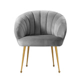 Michelle Accent Velvet Lounge Armchair - Grey