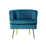 Makayla Accent Velvet Lounge Armchair - Navy