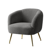 Macy Accent Sherpa Bouclé Lounge Armchair - Charcoal