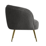 Macy Accent Sherpa Bouclé Lounge Armchair - Charcoal
