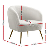 Macy Accent Sherpa Bouclé Lounge Armchair - White